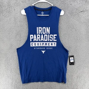 Under Armour Project Rock Iron Paradise Gym Blau Tank Top Herren Gr. XL Neu mit Etikett - Bild 1 von 7