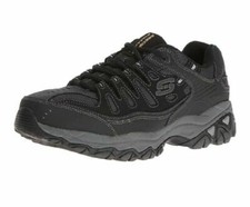 skechers mens black tennis shoes