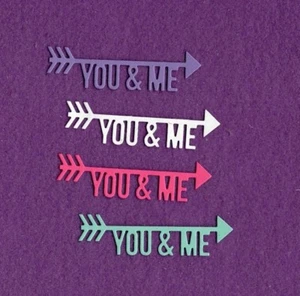 ARROW YOU & ME love valentine die cuts scrapbook cards - Picture 1 of 1