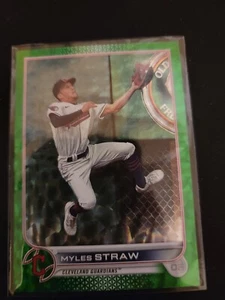 2022 Topps Serie 2 Myles paja #654 lámina verde /499 Guardians - Imagen 1 de 2