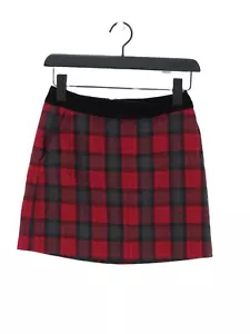 Jack Wills Women's Midi Skirt UK 6 Red Wool with Cotton, Nylon A-Line - Picture 1 of 5