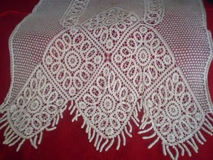 Hermosa cortina de ganchillo hecha a mano vintage una cortina - Imagen 1 de 12