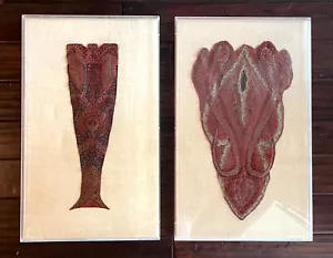 Pair framed Antique Parsley Shaw Fragments - Picture 1 of 9