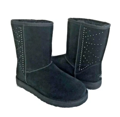 BOTA UGG CLÁSICA CORTA TACHONADA NEGRA CRISTAL SWAROVSKI METAL EE. UU. 10 / UE 41 / REINO UNIDO 8 Foto 1 de 4