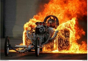Classic Dragster Fire Burnout (400) 2'x3' Vinyl Banner. Drag race NHRA - Picture 1 of 1