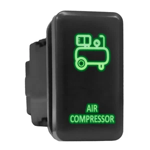 AIR COMPRESSOR - Green Backlit Push In Switch 1.54"x 0.83" (Fit: Toyota) - Picture 1 of 6