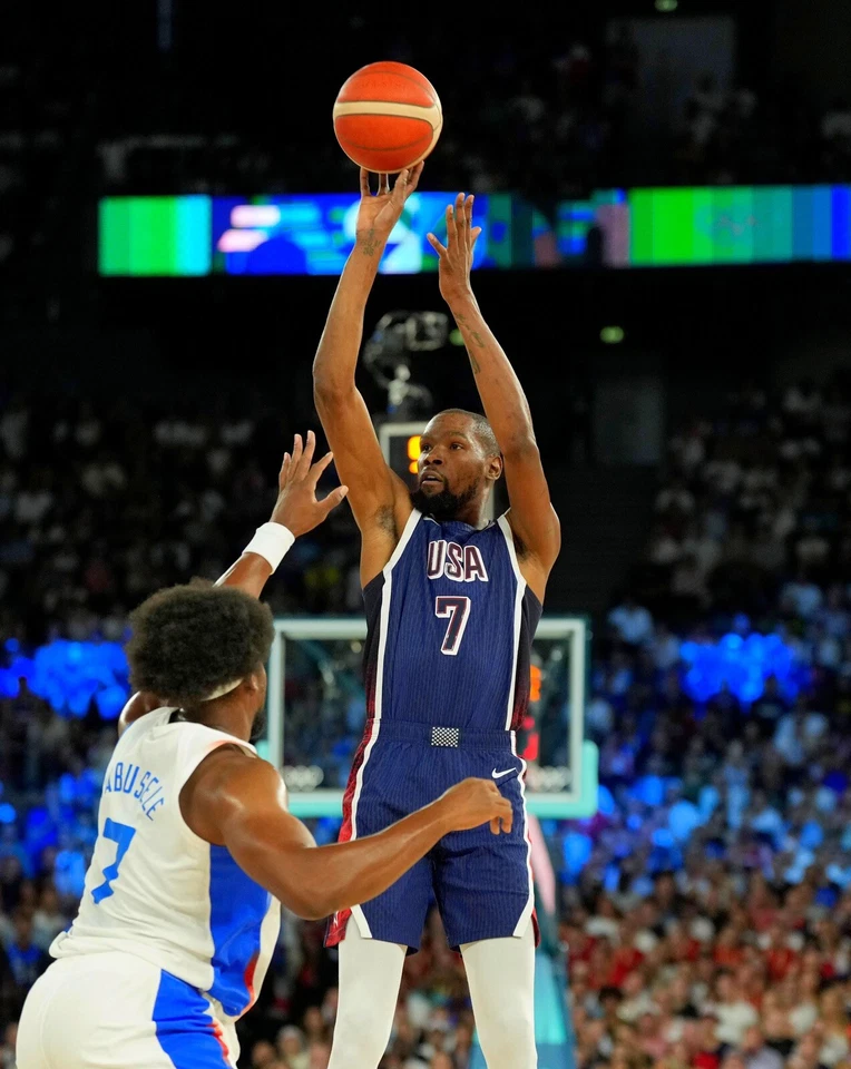 Foto 8x10 Kevin Durant 2024 Equipo Olímpico de París EE. UU. MVP NBA Oro Foto 1 de 1
