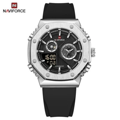 NAVIFORCE Watch Men Week Date LED Digital Wristwatch Silicone Sport Watch Boys - Image 1 of 4