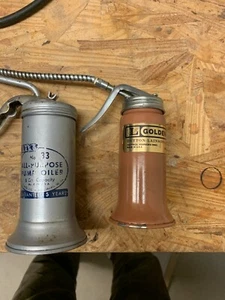 Pump Oil cans a Goldenrod 606 & an Eagle No 33 - Picture 1 of 6