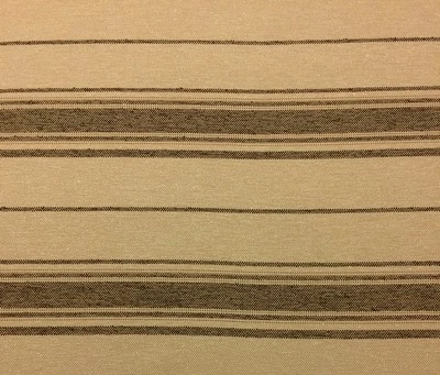 OUTDURA TOUCHE TRUFFLE BROWN STRIPE OUTDOOR INDOOR UPHOLSTERY FABRIC BTY 55"W - Image 1 of 4