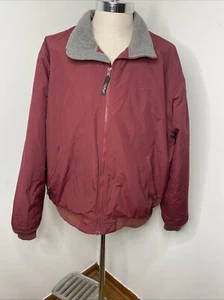 LL Bean Mens Sz XL Coat Maroon Jacket Fleece Lined Zipper Pockets - Picture 1 of 10
