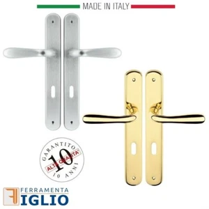 Maniglia Coppia Maniglie Foro Patent Placca 70 per Porte Interne METALLO Amalfi - Picture 1 of 4