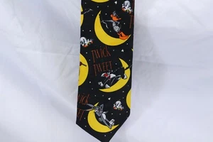 Halloween Looney Tunes Mania 1995 Tie Bugs Bunny Tasmanian Devil Sylvester - Picture 1 of 7