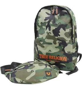 TRUE RELIGION CAMO BACKPACK + WAISTPACK LAPTOP 15" 2 BAGS IN 1 TR102287 $99 NEW - Picture 1 of 2