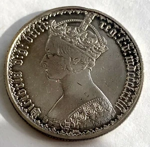 GREAT BRITAIN GOTHIC SILVER 1 FLORIN 1873 - COIN #2 - Picture 1 of 2
