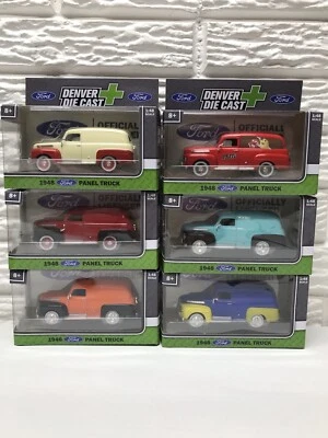 NIB 2022 Denver Die Cast 1948 Ford Panel Trucks 1:48 Scale Complete Set - Image 1 of 2