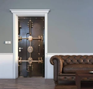 3D Metal Door Sticker - Antique Bank Vault Door Decal, Removable & Self-Adhes... - Picture 1 of 5