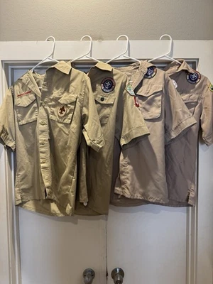Lot of 4 Boy Scouts of America BSA Shirt Youth Button Up Vented Polyester Cotton - Image 1 of 4