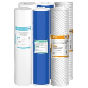 3 Stage 20"x4.5" Sediment KDF CTO Carbon Block Water Softener Filter Whole House - Picture 1 of 24