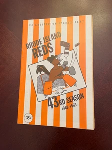 1968-69 Baltimore Clippers @ Rhode Island Reds AHL Programm seltener orangefarbener Einband - Bild 1 von 5