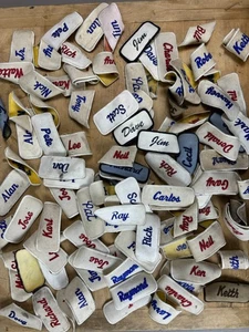 #1 WHOLESALE Vtg Lot 100 1970s Embroidered Cloth Name Uniform Patches - Picture 1 of 6