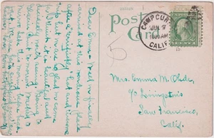 1915 PPC Stormblown Pine CAMP CURRY Kalifornien ovales Gitter Postkarte (K16) - Bild 1 von 2