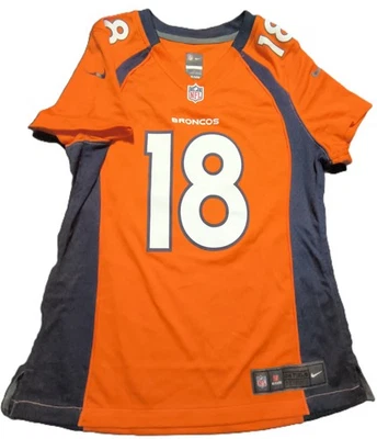Camiseta deportiva para niñas Broncos #18 Peyton Manning NFL/NIKE, talla mediana, 39" pecho, 26" largo Foto 1 de 4