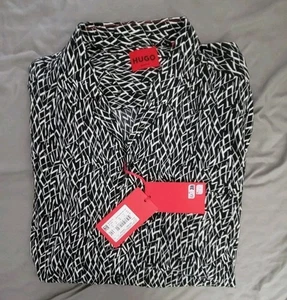 HUGO BOSS RED TAG Ellino Men's CASUAL Straight FIT SHIRT Short SLEEVE SIZE XL - Picture 1 of 4
