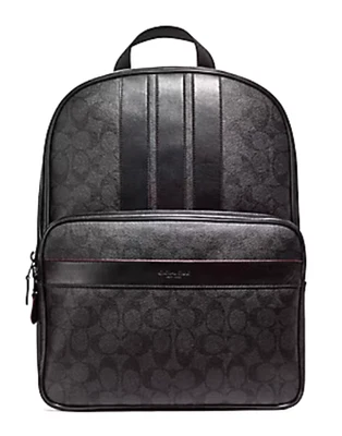 Mochila de cuero Coach Bond Signature bolsa de transporte F23210 negra gris regular $595 Foto 1 de 4