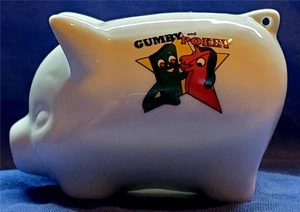 A Charming Gumby & Pokey 3 3/4" Long Porcelain Piggy Bank - Picture 1 of 4