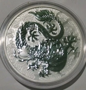 Australia 2021 Myth & legend Chinese dragon silver coin 1 oz - Picture 1 of 2