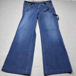 Pantalones de mezclilla Adriano Goldschmied para mujer 29 azul corte bota con tirantes EE. UU. - Imagen 1 de 13