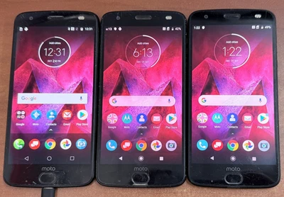 LOT OF 3 x UNLOCKED Verizon Motorola XT1789 MOTO Z2 Force LTE Smart Phones -READ - Image 1 of 4