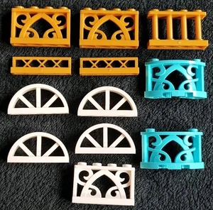 LEGO Ornamental Fence Panel Support Pieces Bundle White Gold Bars 19121 41823 - Picture 1 of 4