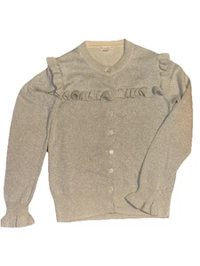 Crewcuts Girls Size 12 Shimmering Sparkle Ruffled Cardigan Sweater - Picture 1 of 8