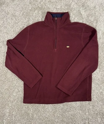Brooks Brothers 346 Mens Maroon XL Quarter Zip Pullover Fleece Sweatshirt NICE - Image 1 of 4