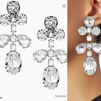 Brincos Kenneth Jay Lane gota de cristal grande $375 - Imagem 1 de 4