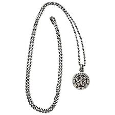 Chrome Hearts Sterling Silver Angel Dagger Medallion Bead Chain Necklace #14645
