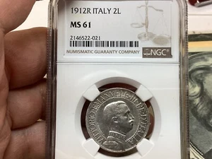 Italy 1912 R 2 Lire NGC MS61 - Picture 1 of 3