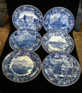 ca. 1896-1905 Wedgwood Flow Blue Scenes of Boston Plates, Jones, McDuffee, etc. - Picture 1 of 60