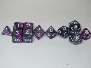 NEW D&D RPG Dice Set of 11 - Meteorite Purple Silver - Picture 1 of 5