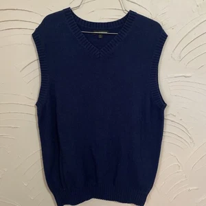 Express Design Studio Size Large Cotton Wool Blue Sweater Vest - Picture 1 of 9