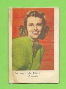 1958 Dutch Gum Card PA #107 Bibi Johns
