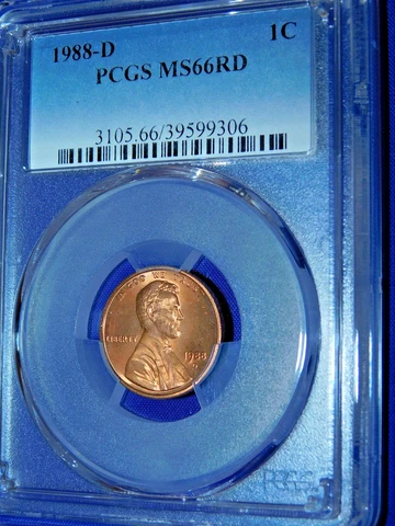 1988-D 1C RD Lincoln Memorial Cent-PCGS #3105 MS66RD--172-1 Cover