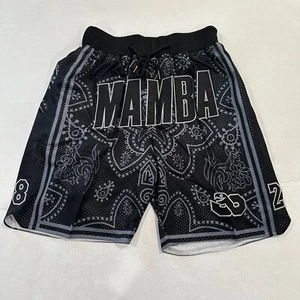 Mamba 8&24 Basketball Shorts Streetball Gym Workout Sewn Party Hip Hop Black - Picture 1 of 2