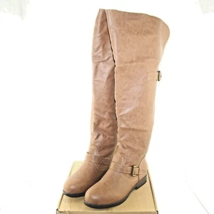 JOURNEE COLLECTION womens Kane over knee dress boot Multi shoe sizes brown NEW - Picture 1 of 6