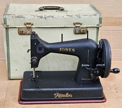Beautiful Jones Popular hand crankVintage Sewing Machine with crinkle finish - image 1 of 4