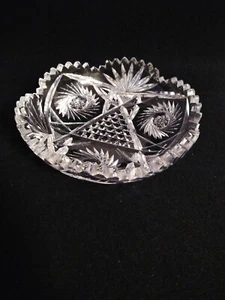 Crystal American Brilliant Serving Dish Pinwheel pineapple design 6 Inch - Bild 1 von 10
