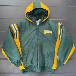 GREEN BAY PACKERS NFL Zip Up Long Sleeve Green Hooded Jacket Boy's Size Large - Picture 1 of 8