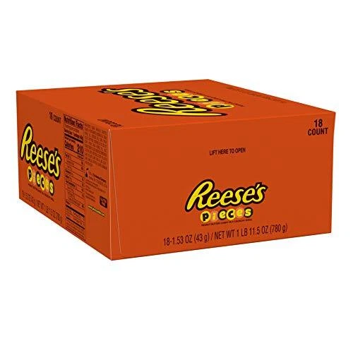 REESE'S Pieces Peanut Butter Candy 1.5 Ounce (Pack of 18)